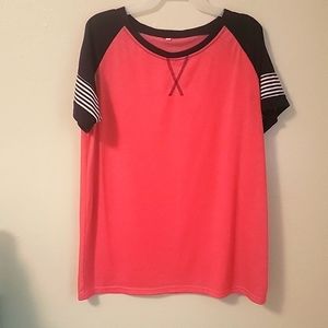 Pink & Navy blue white stripped shirt 👕